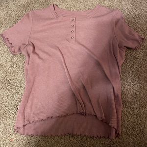 Crop top t shirt button down